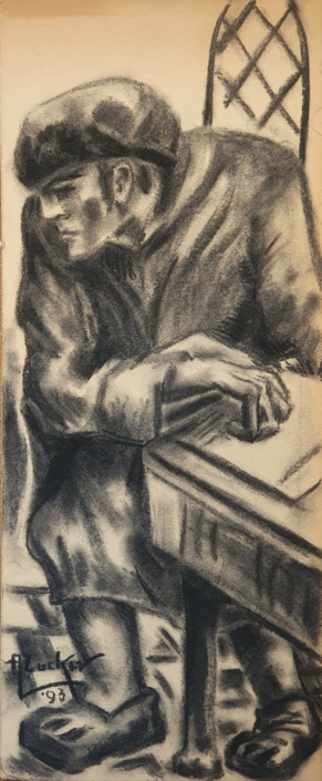 Man sitting - Charcoal / Soft Pencil (70x30cm, 1993)