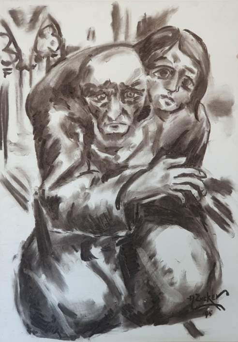 Couple - Charcoal / Soft Pencil (70x50cm, 1995)