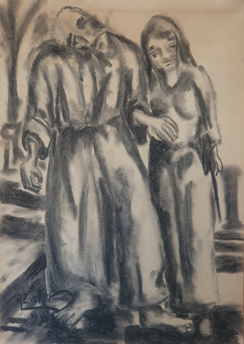 Couple - Charcoal / Soft Pencil (70x50cm, 1994)