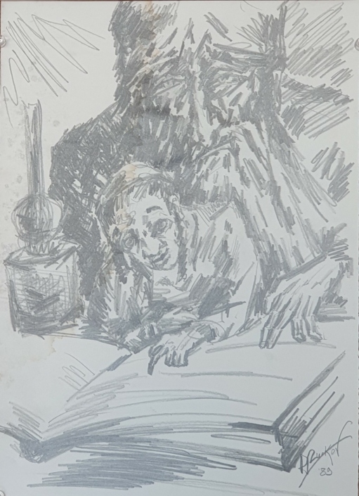 Though shall teach your son - Charcoal / Soft Pencil (34x25cm, 1989)