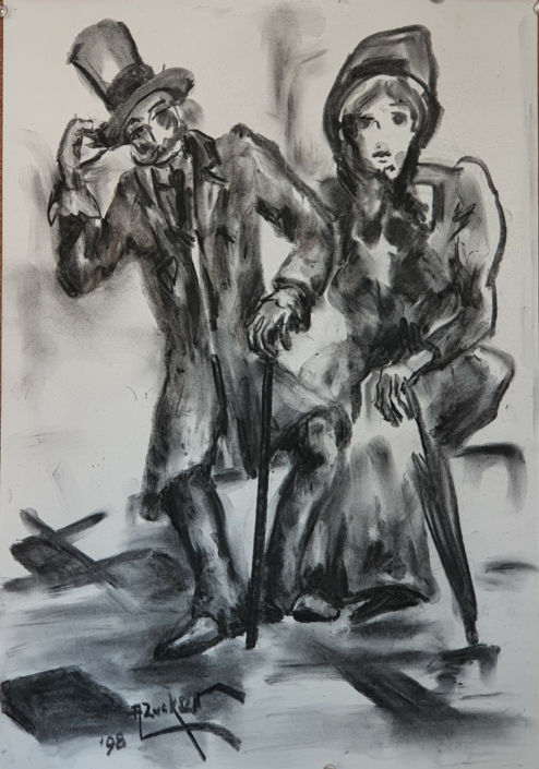 Couple - Charcoal / Soft Pencil (50x35cm, 1998)