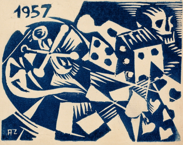 Greetings for Rosh Hashana 1957 - Wood Engravings (1957)