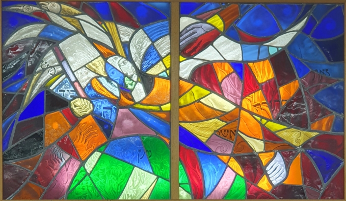 Panel at the Day Care center for the elderly in Rehovot - Stained Glass (100x170cm, 1988)
