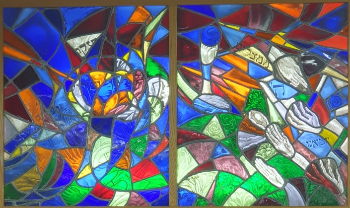 Panel at the Day Care center for the elderly in Rehovot - Stained Glass (100x170cm, 1988)