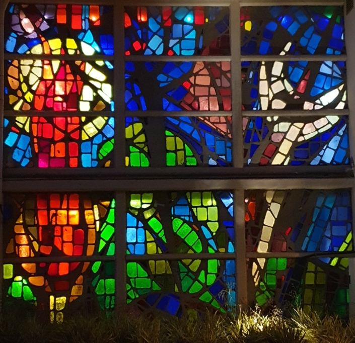 Wall of the Memorial to the I.D.F. dead in Rehovot (from the outside) - Thick Glass (700x600cm, 1963)