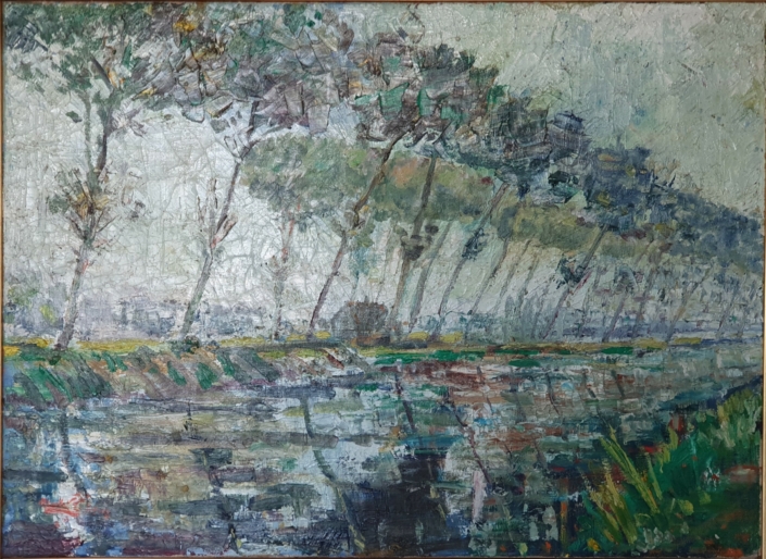 Damme canal - Belgium - Oil Colors (57x78cm, 1963)
