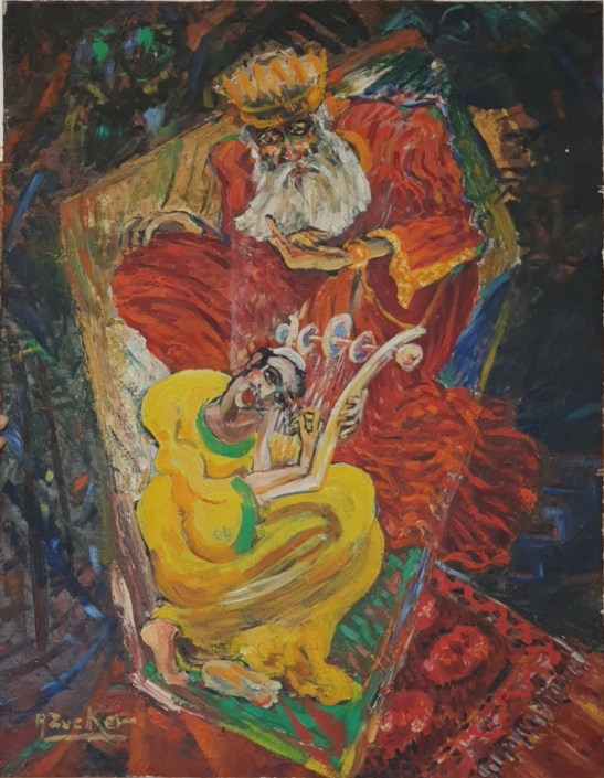 David playing for Shaul - Oil Colors (72x56cm)