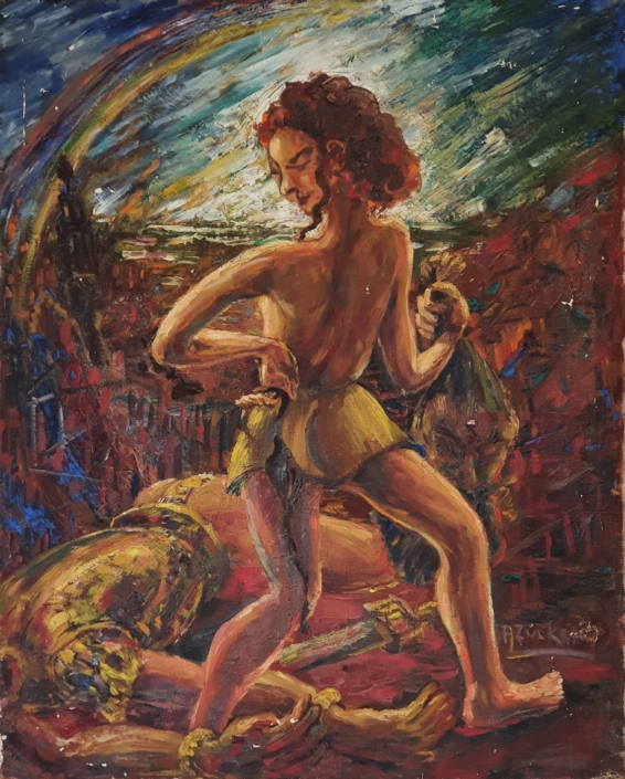 David and Goliath - Oil Colors (83x65cm)