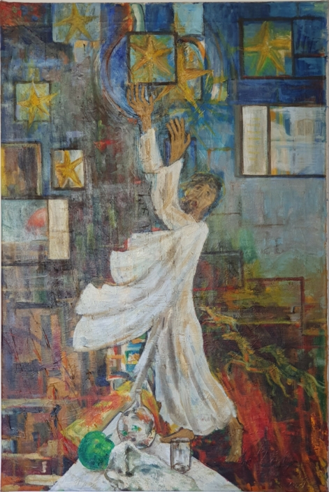 Elijah ascends to heaven - Oil Colors (105x70cm, 1991)