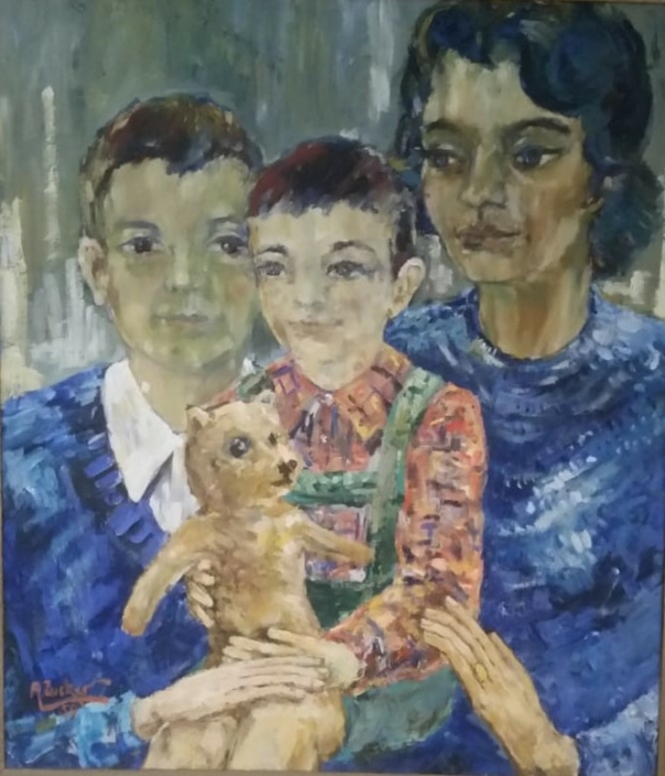 Eddy's Children Rony, David, and Gil - Oil Colors (1959)
