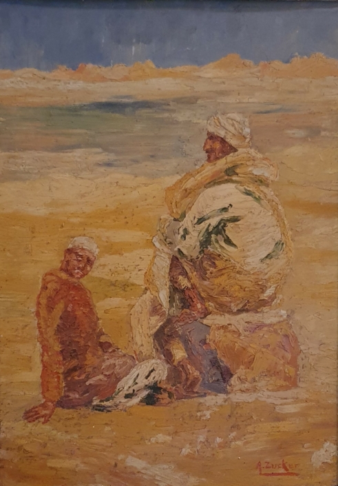Two men in the Desert - Oil Colors
